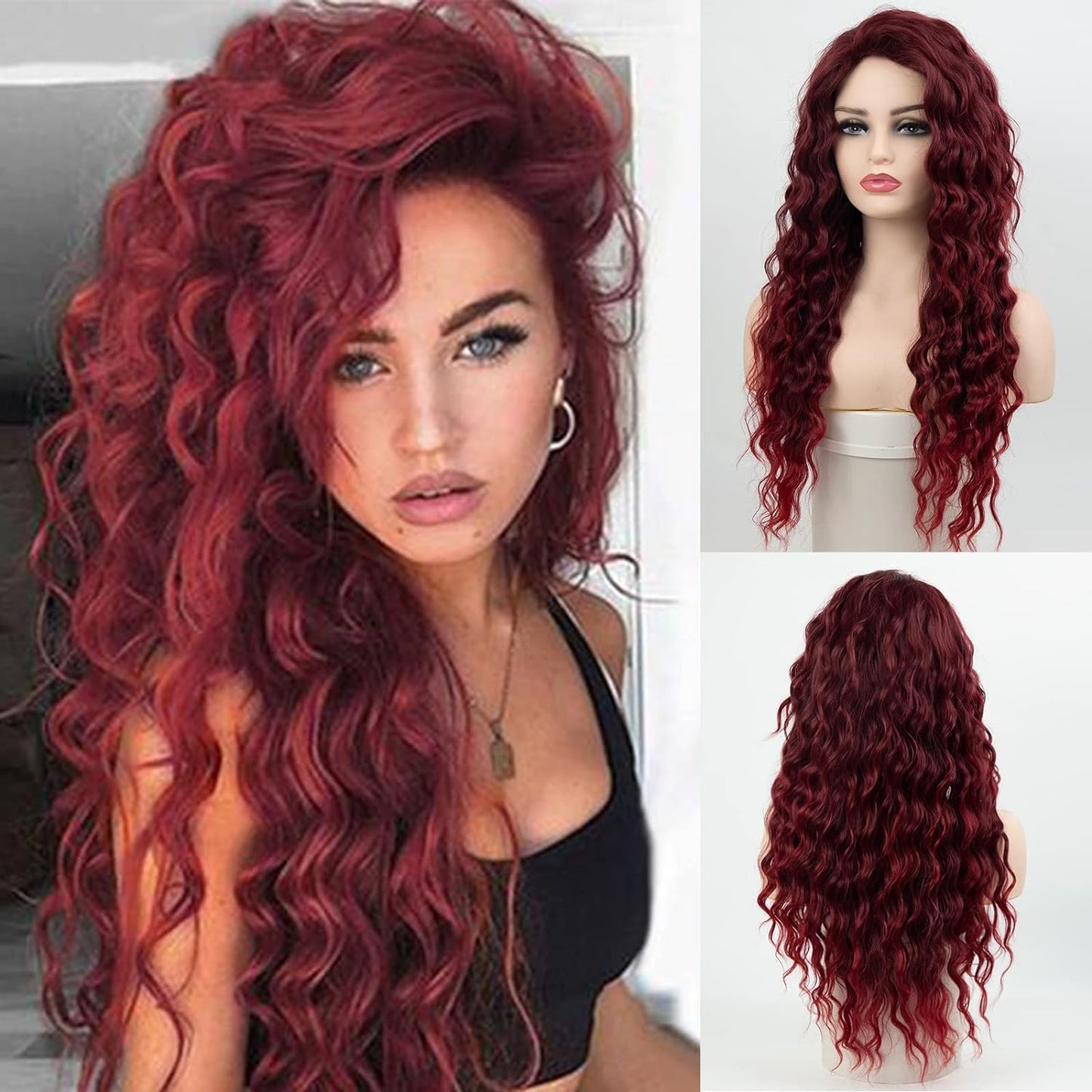 Night Light™ BurgundyWig: Peruvian Straight Lace Frontal Wig in 99J Burgundy