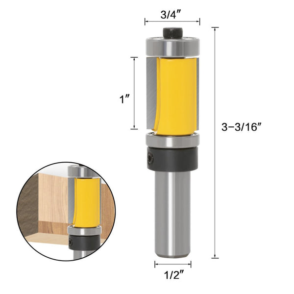 Night Light™ Template & Flush Trim Double Bearing Router Bits - 1/2" Shank