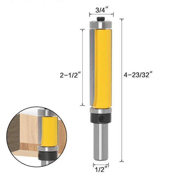 Night Light™ Template & Flush Trim Double Bearing Router Bits - 1/2" Shank