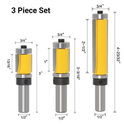 Night Light™ Template & Flush Trim Double Bearing Router Bits - 1/2" Shank